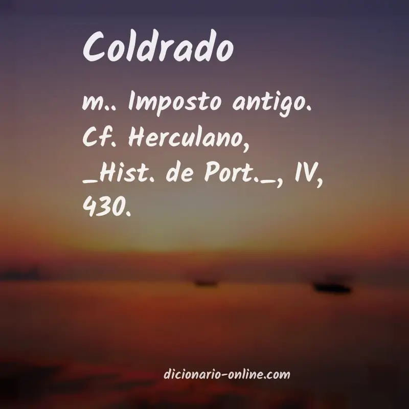 Significado de coldrado
