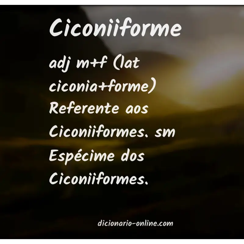 Significado de ciconiiforme