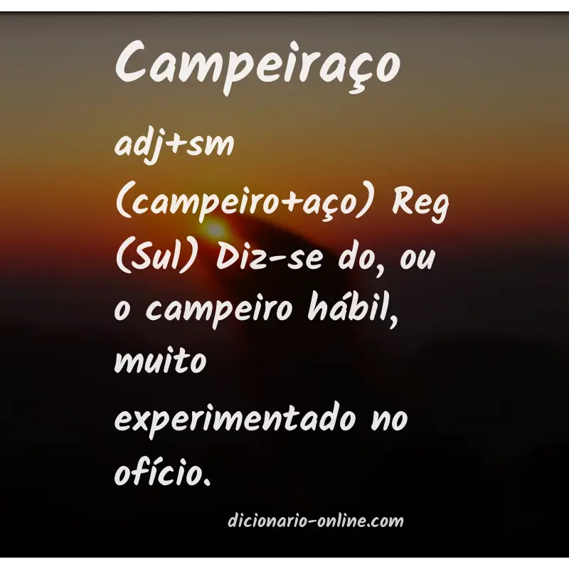 Significado de campeiraço