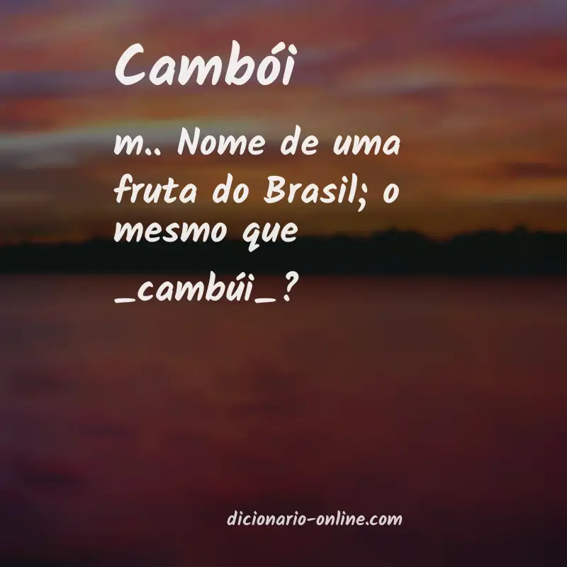 Significado de cambói