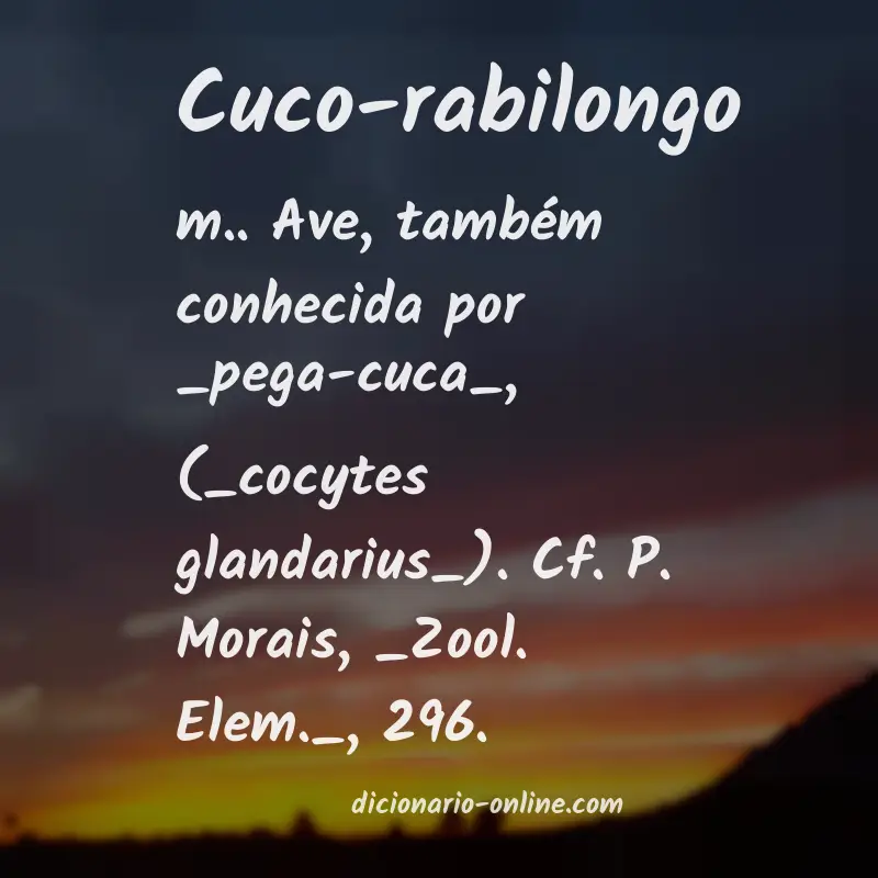 Significado de cuco-rabilongo
