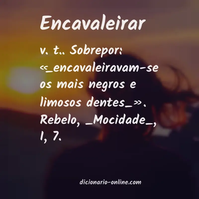 Significado de encavaleirar