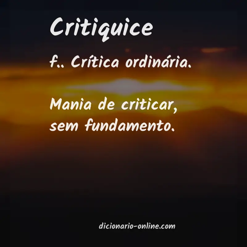 Significado de critiquice