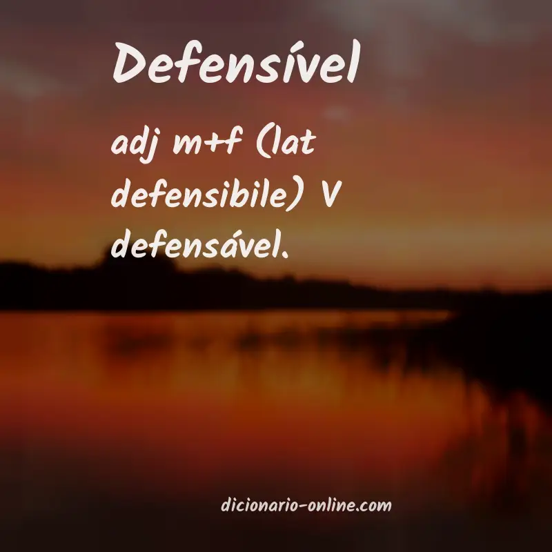 Significado de defensível