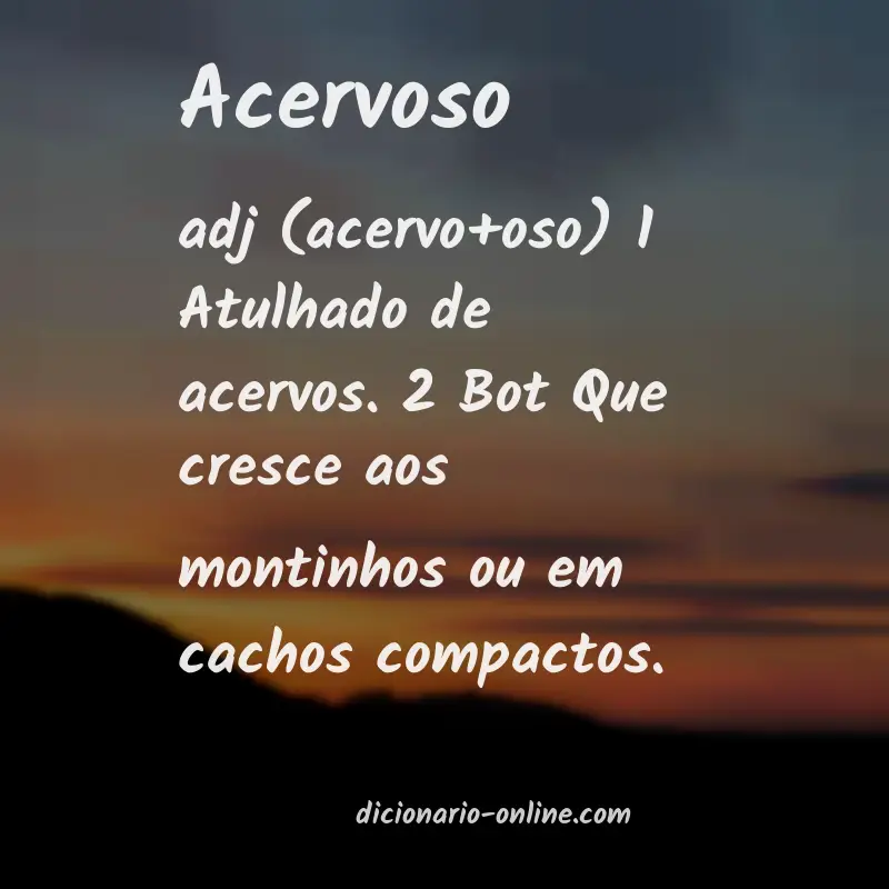 Significado de acervoso