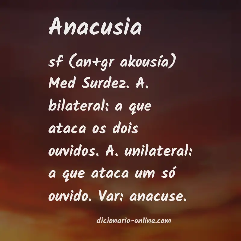 Significado de anacusia