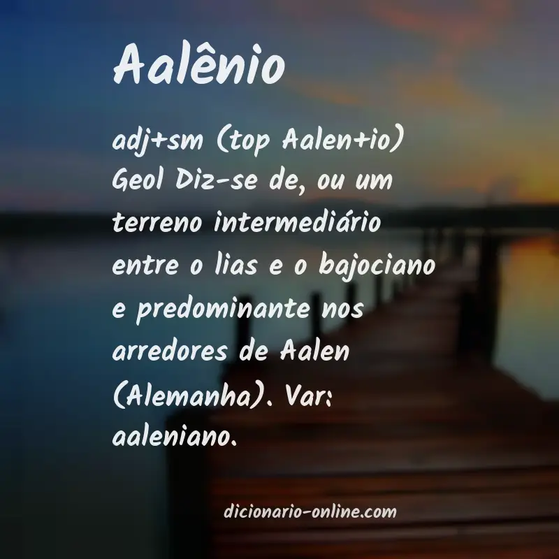 Significado de aalênio