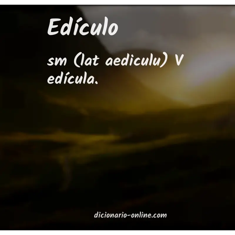 Significado de edículo