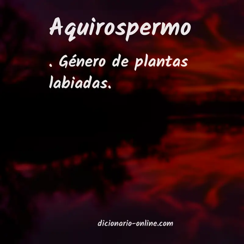 Significado de aquirospermo