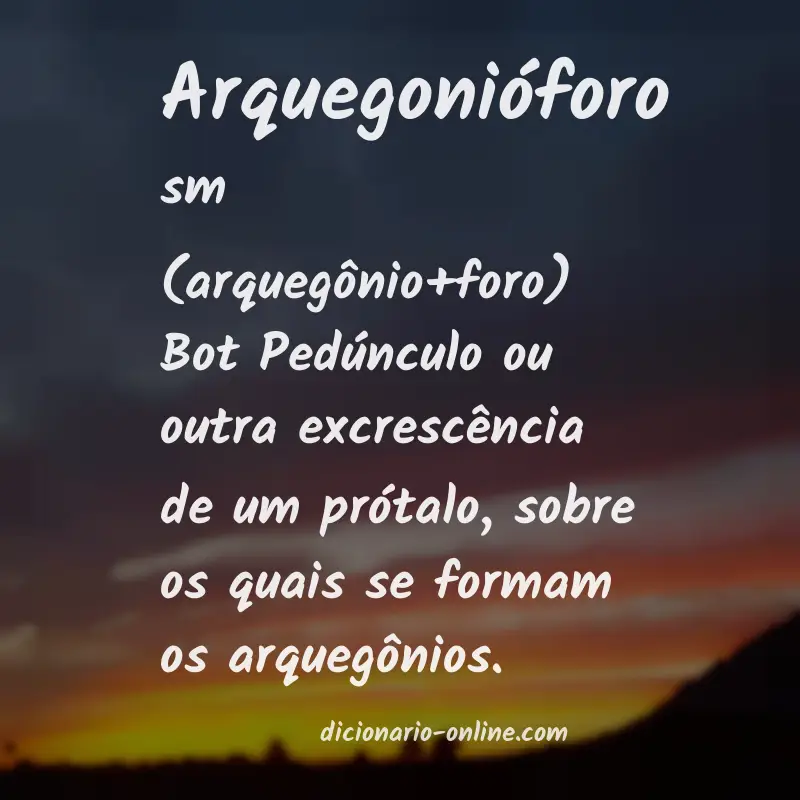 Significado de arquegonióforo