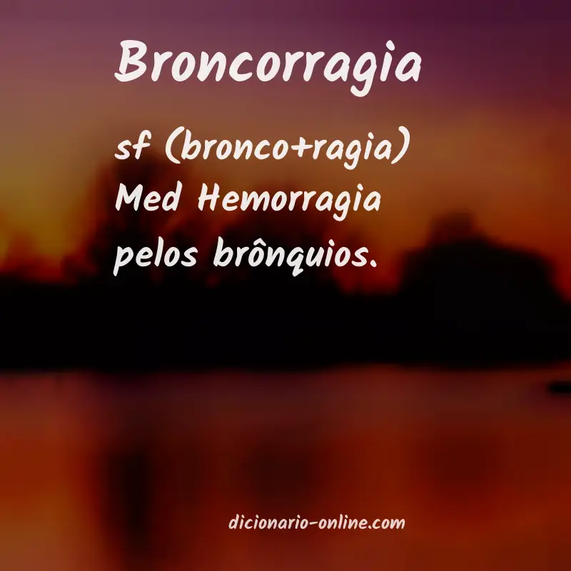Significado de broncorragia