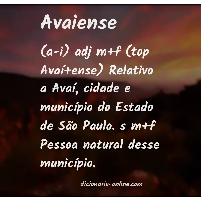 Significado de avaiense