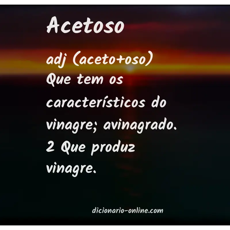 Significado de acetoso