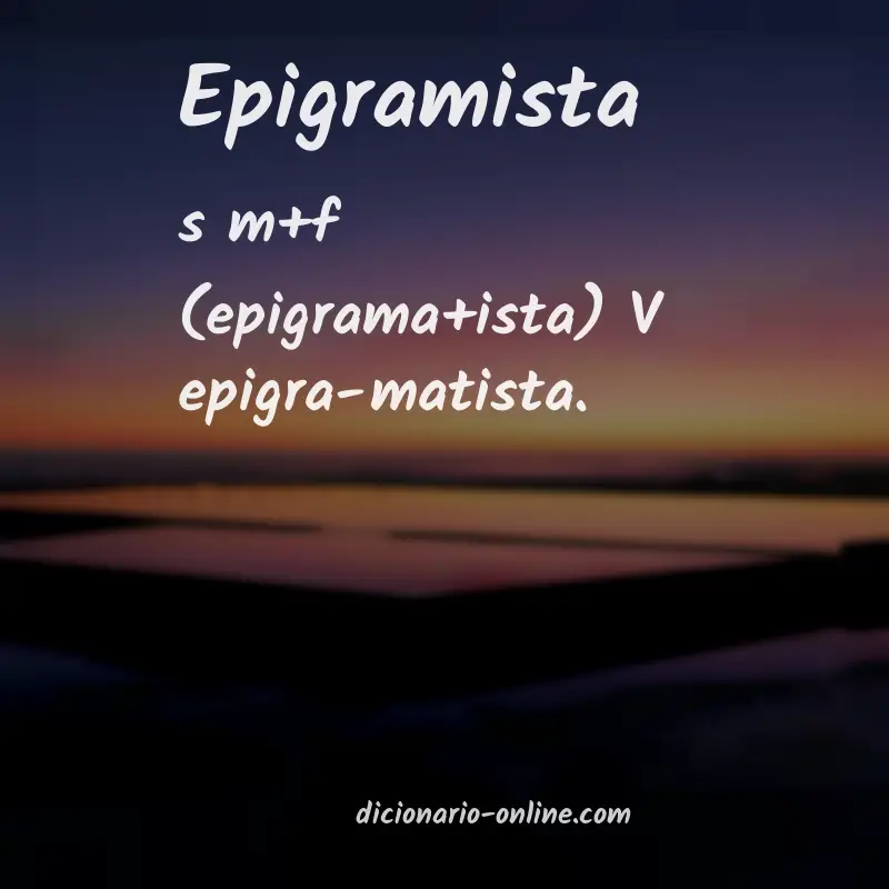 Significado de epigramista