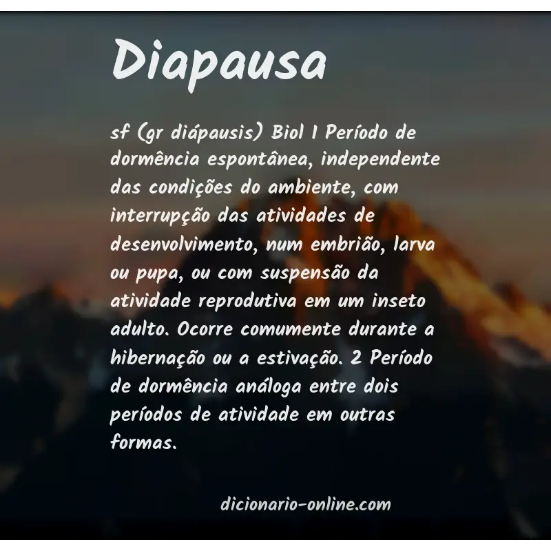 Significado de diapausa