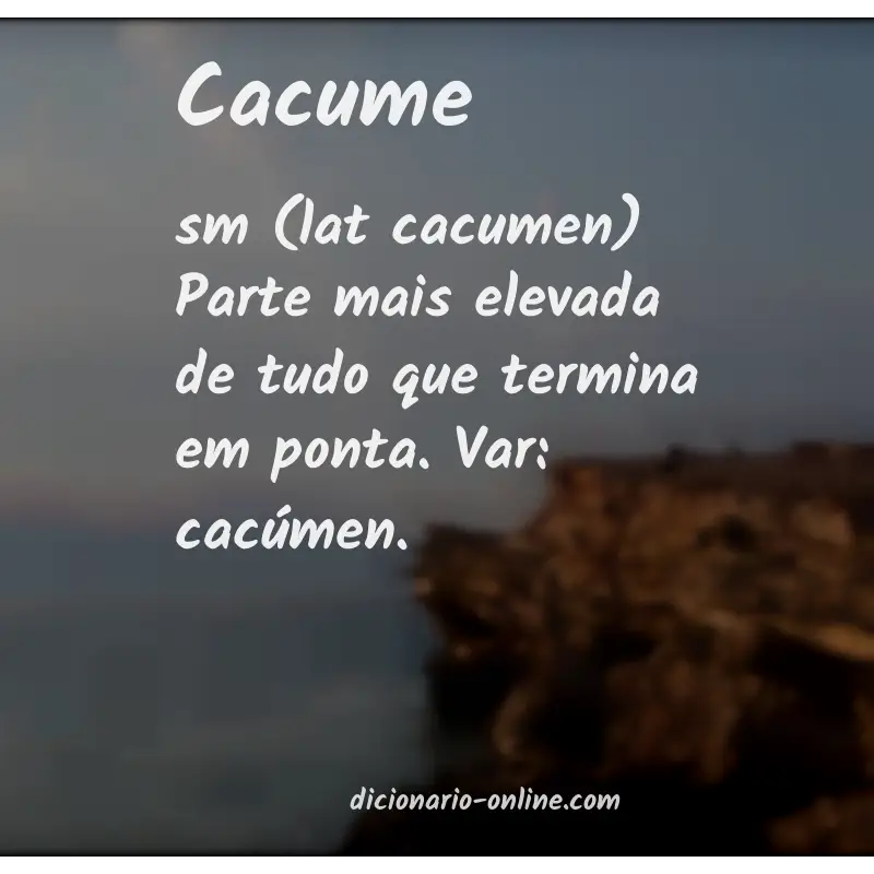 Significado de cacume