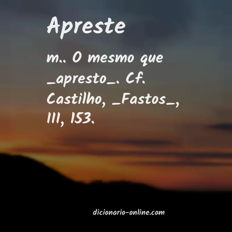 Significado de apreste