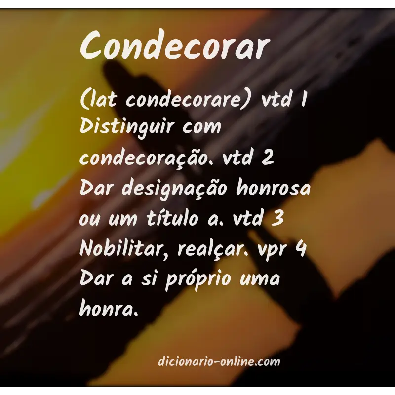 Significado de condecorar