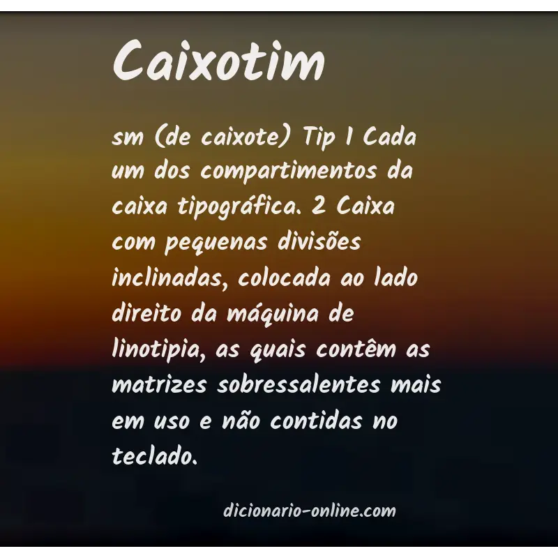 Significado de caixotim
