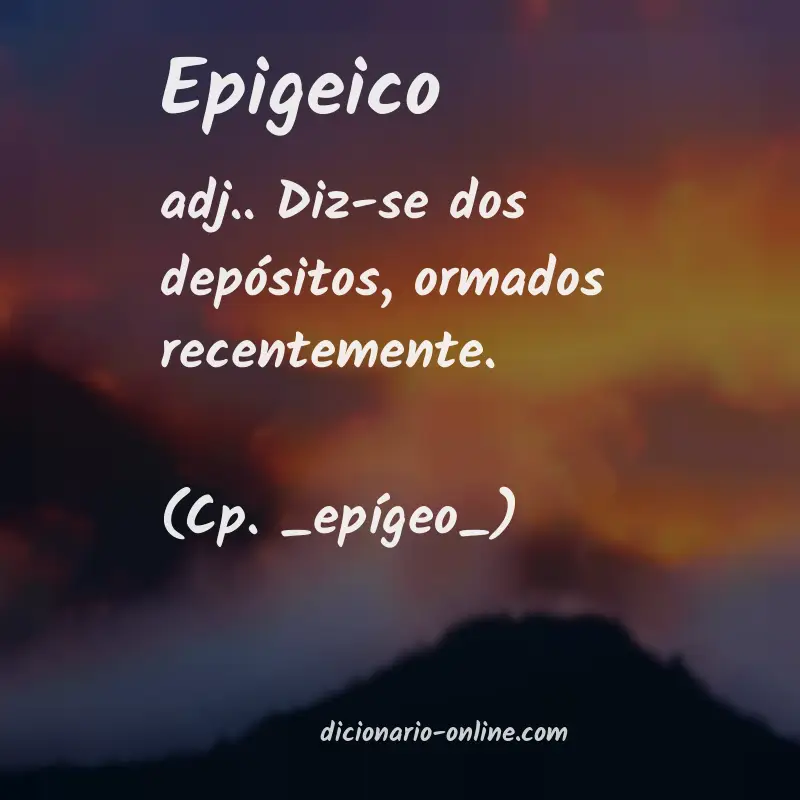 Significado de epigeico