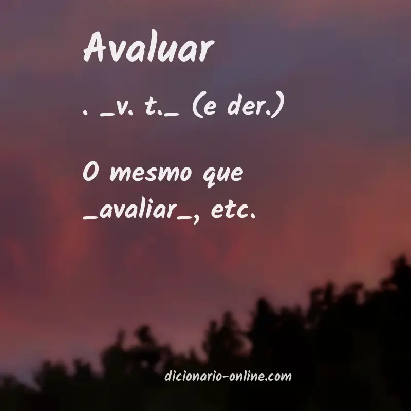 Significado de avaluar