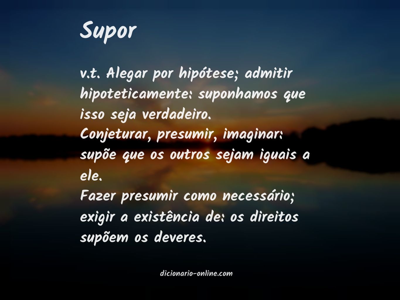 Significado de supor