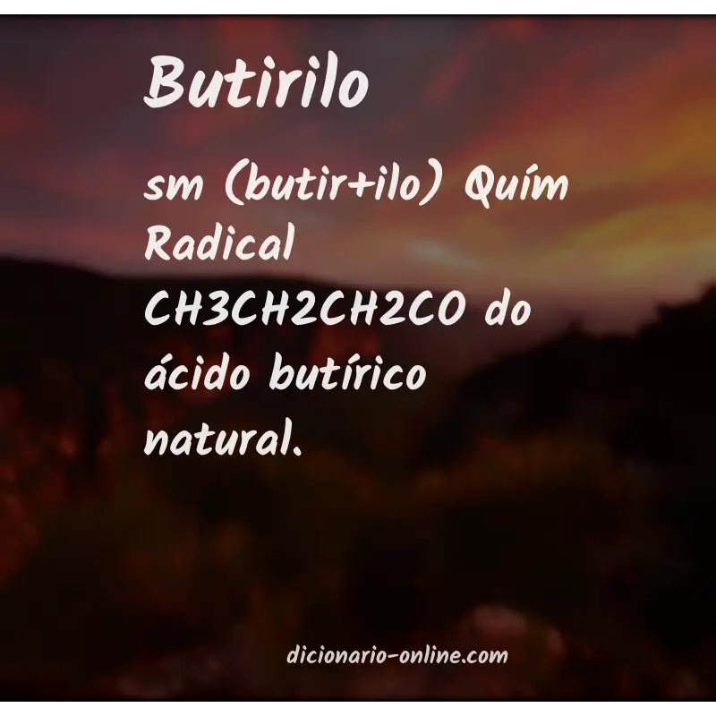 Significado de butirilo