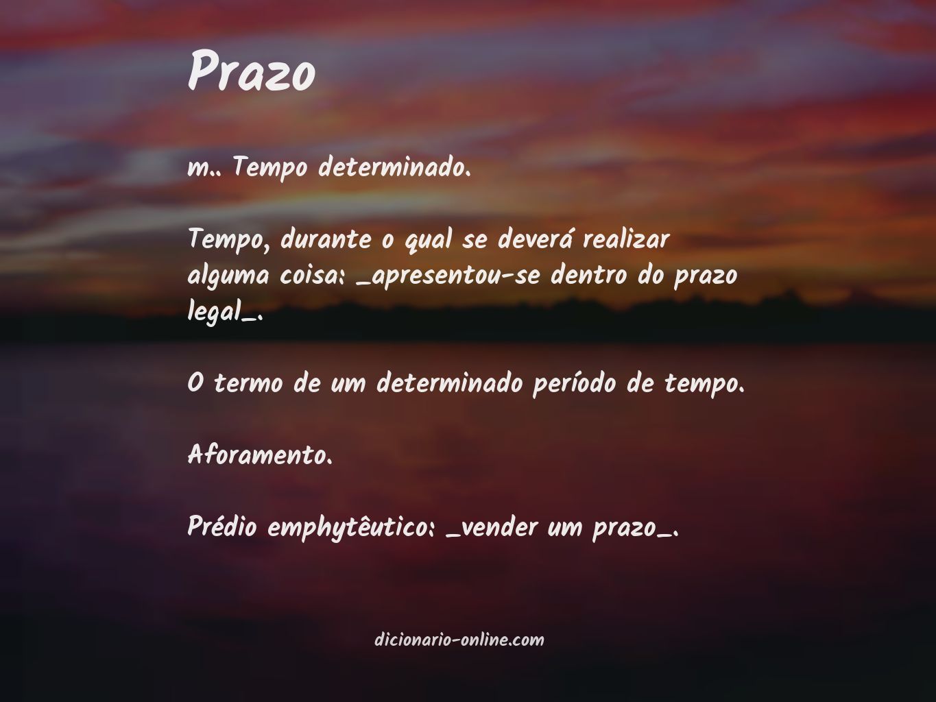 Significado de prazo