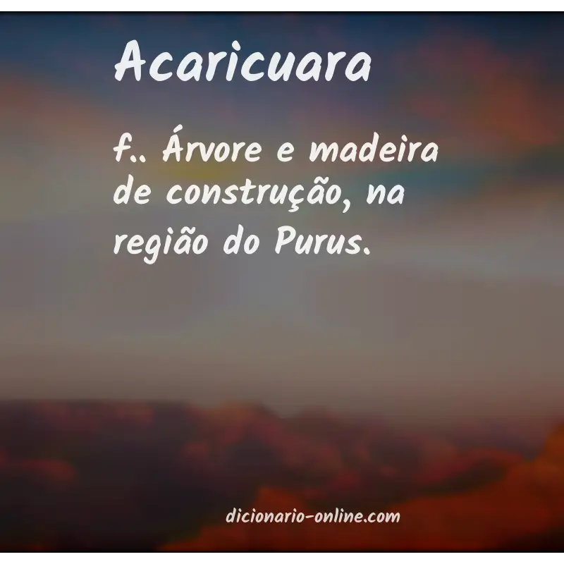 Significado de acaricuara