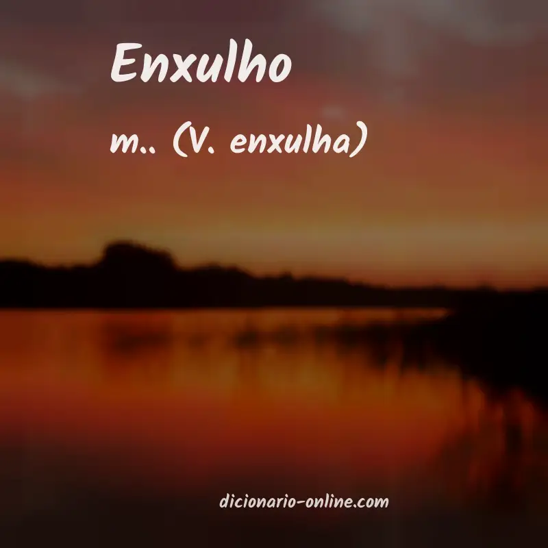 Significado de enxulho