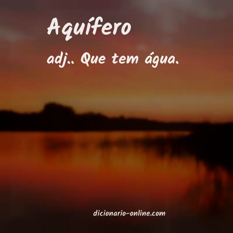 Significado de aquífero