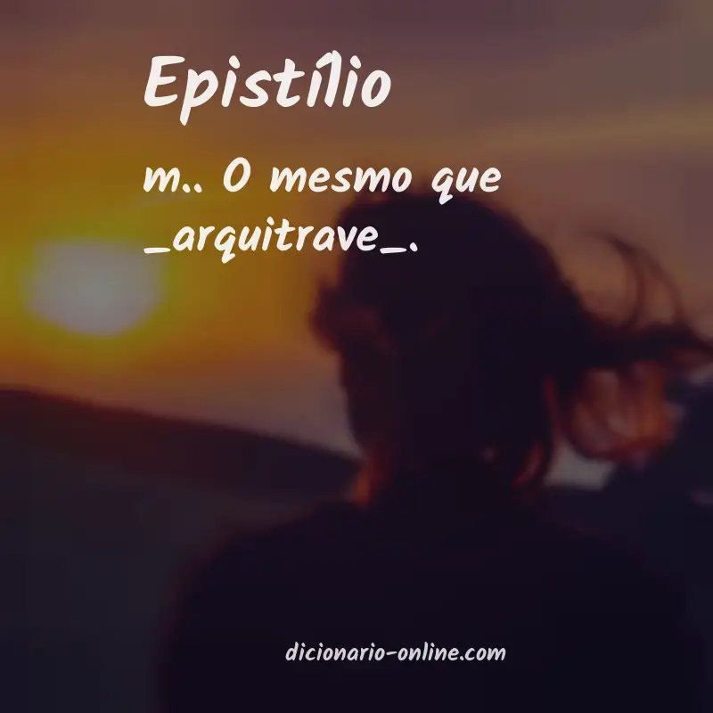 Significado de epistílio