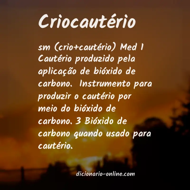 Significado de criocautério