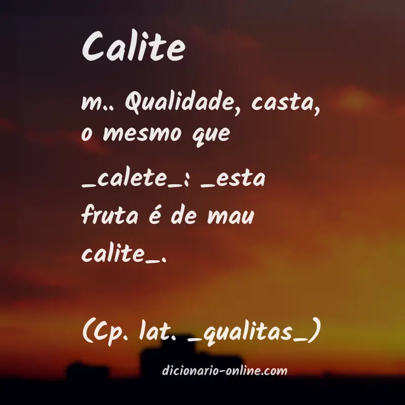 Significado de calite