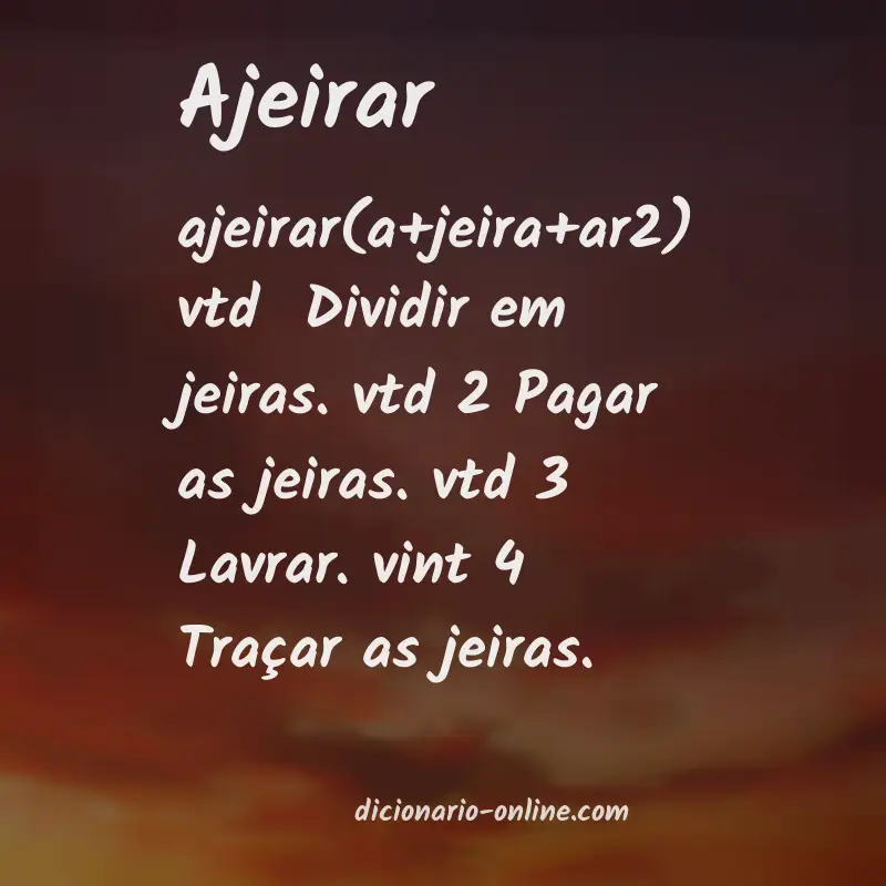 Significado de ajeirar