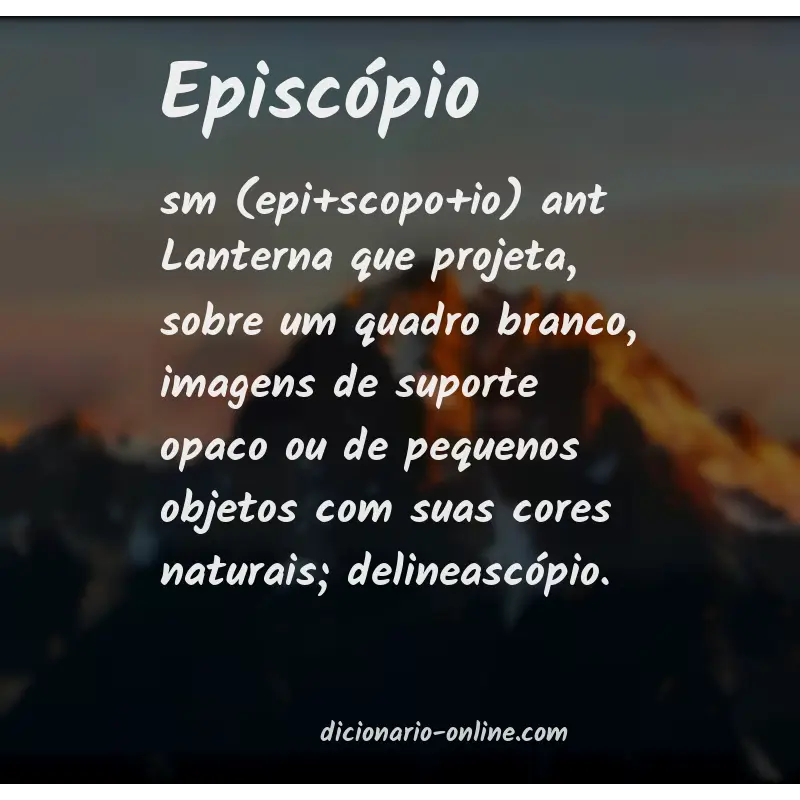 Significado de episcópio