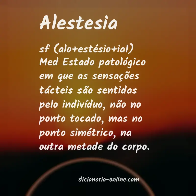 Significado de alestesia