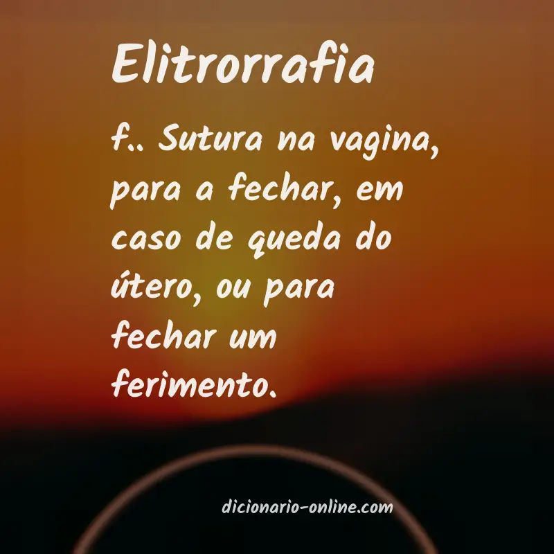 Significado de elitrorrafia