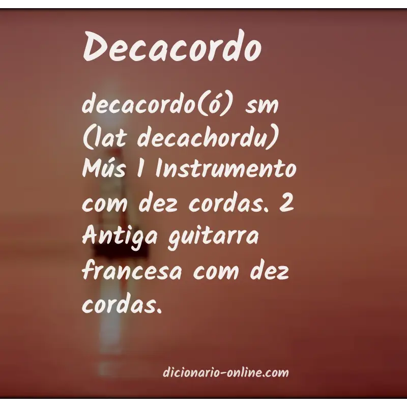 Significado de decacordo