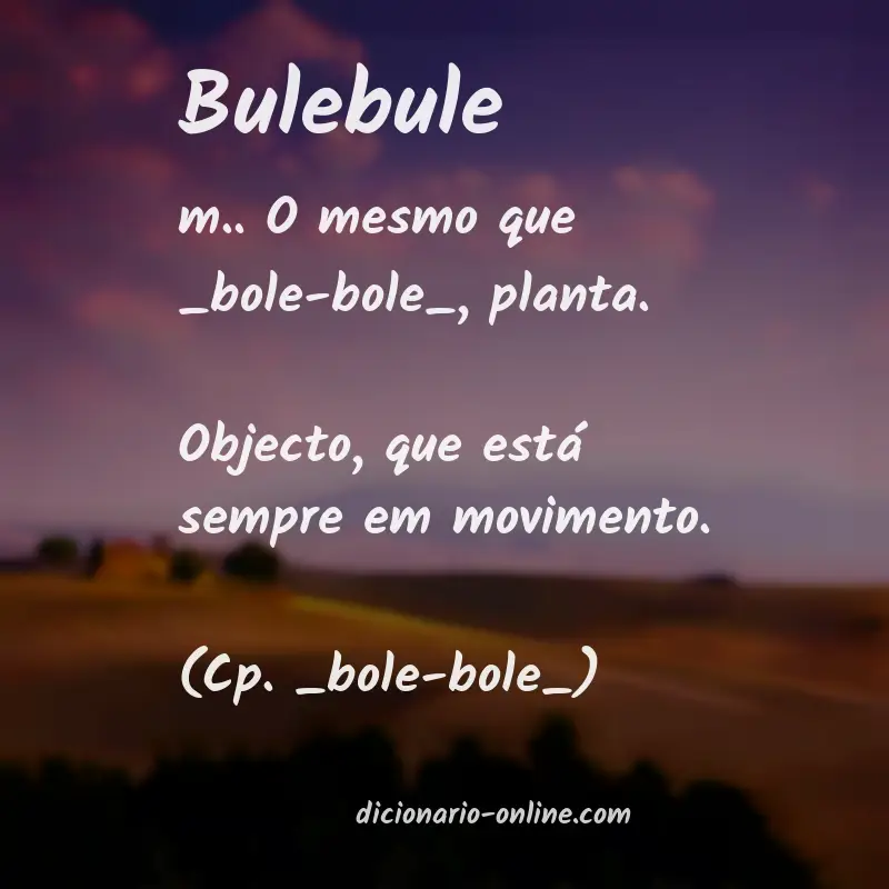 Significado de bulebule