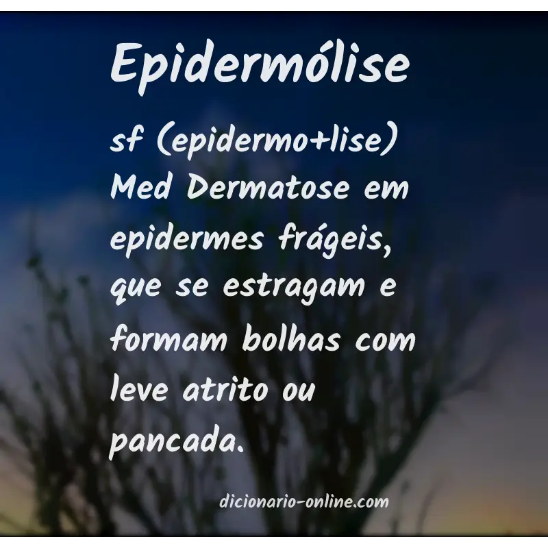 Significado de epidermólise