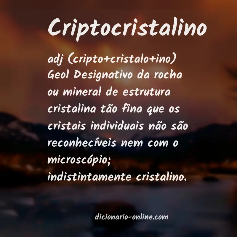 Significado de criptocristalino