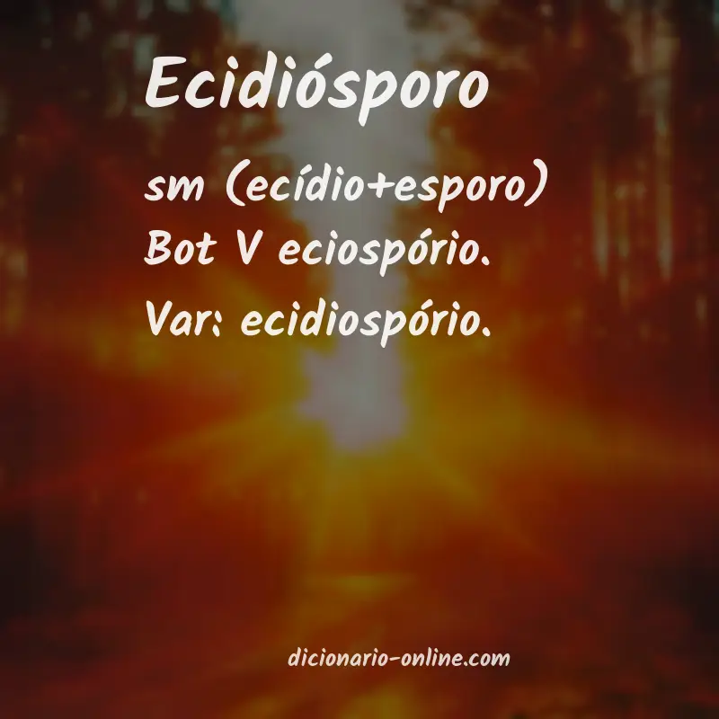 Significado de ecidiósporo