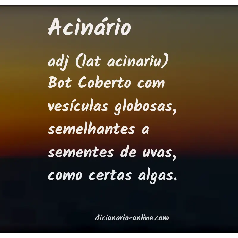 Significado de acinário