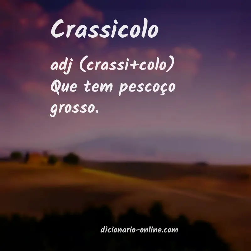 Significado de crassicolo