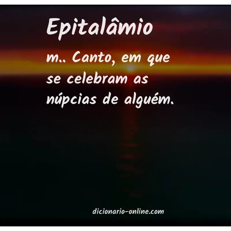 Significado de epitalâmio