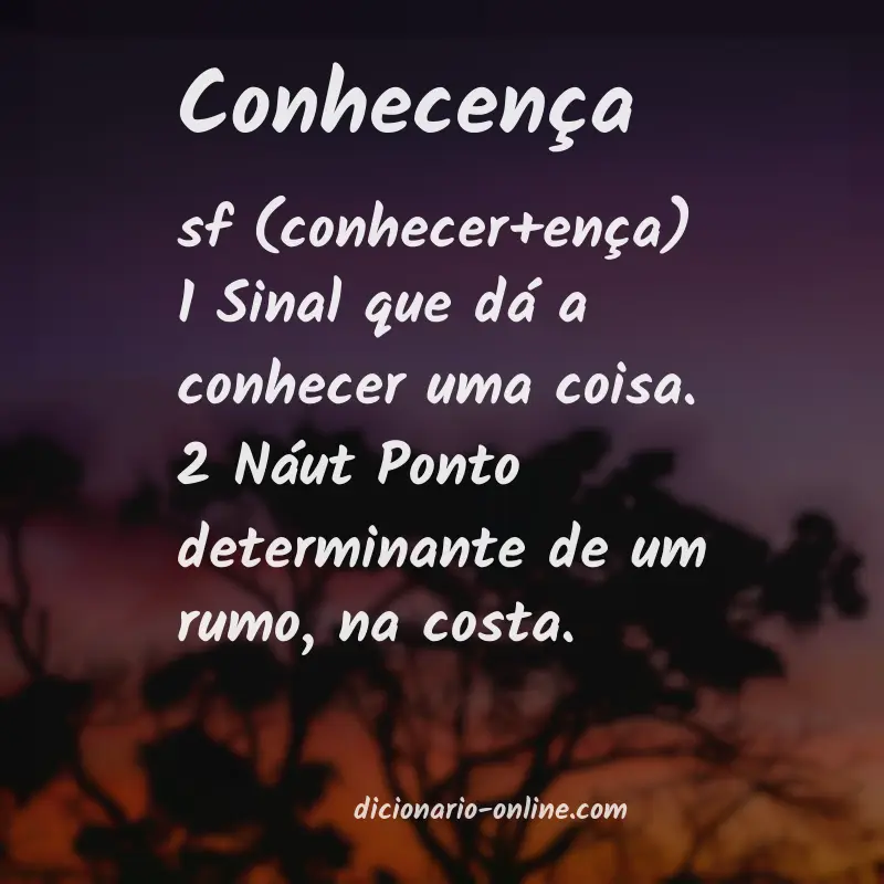 Significado de conhecença