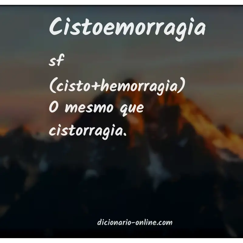 Significado de cistoemorragia