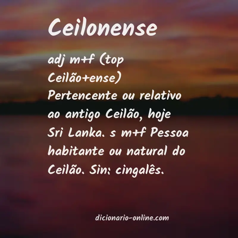 Significado de ceilonense