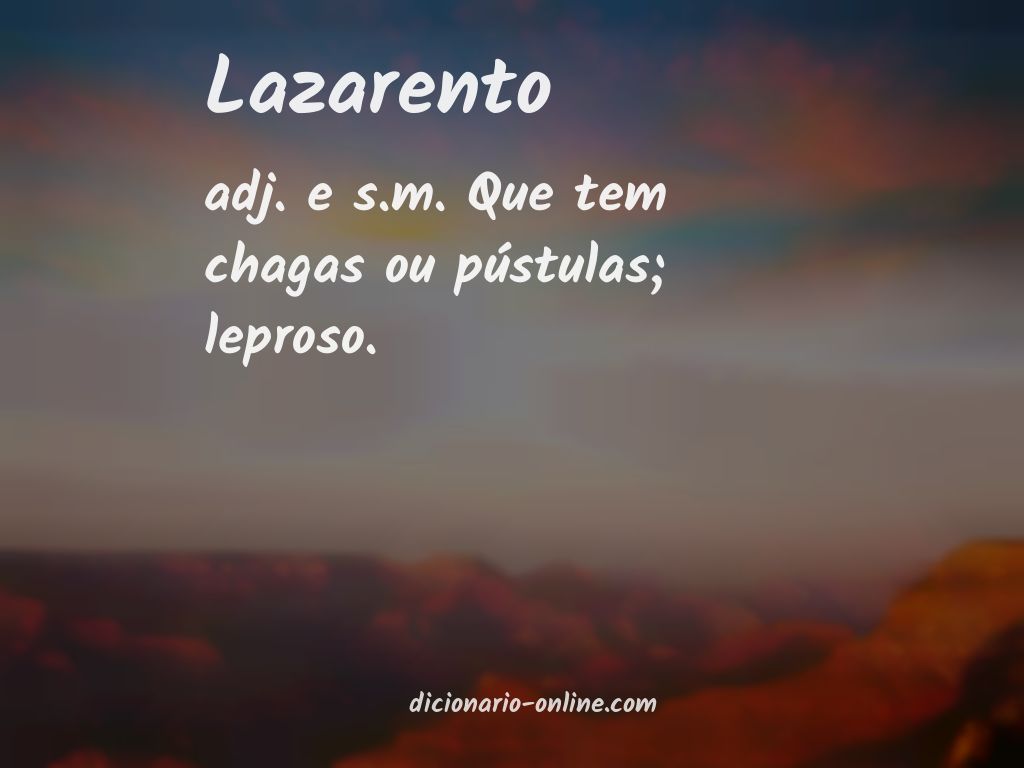 Significado de lazarento